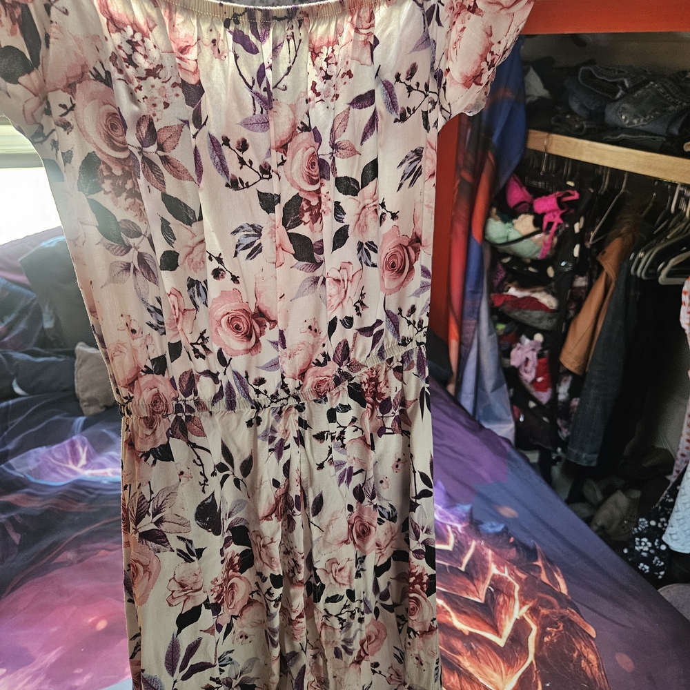 Sale 3for30 Ends 30h Justify Pink and White Floral Romper Dress